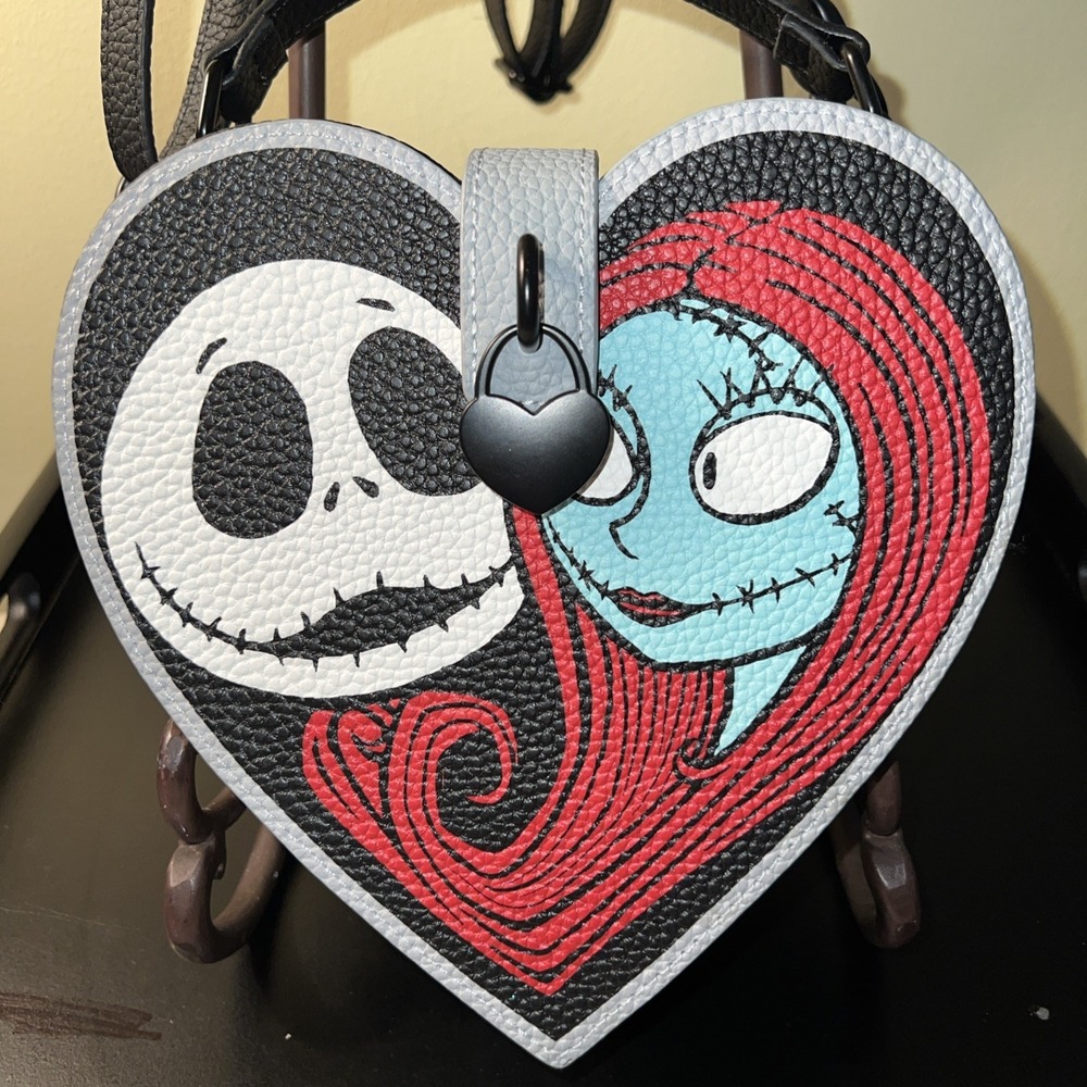 Disney Nightmare Before Christmas Jack & Sally Forever Heart Crossbody Halloween